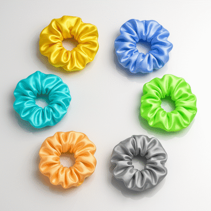 Pack of 6-Luxury Scrunchies for Women-Girls-Teenage|Hair Bands for Woman Stylish | Hair Care Gift items|Suitable for All Hair Types |Fabric-Satin Silk| Size:Large | Color-Multicolour