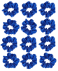 Pack of 12 Classic Scrunchies Set | Hair Bands for Women Stylish | Hair Care Gift items for Women | Suitable for All Hair Types |Fabric-Satin Silk| Color-NavyBlue