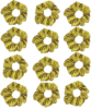Pack of 12 Classic Scrunchies Set | Hair Bands for Women Stylish | Hair Care Gift items for Women | Suitable for All Hair Types |Fabric-Satin Silk| Color-Olive Green