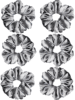 Pack of 6-Luxury Scrunchies for Women-Girls-Teenage|Hair Bands for Woman Stylish | Hair Care Gift items|Suitable for All Hair Types |Fabric-Satin Silk| Size:Large | Color-Grey