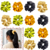containing 12 satin scrunchies in various colors, designed for women's hair styling,ideal for women's hair accessories