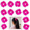 containing 12 satin scrunchies in various colors, designed for women's hair styling,ideal for women's hair accessories.