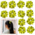 containing 12 satin scrunchies in various colors, designed for women's hair styling,ideal for women's hair accessories